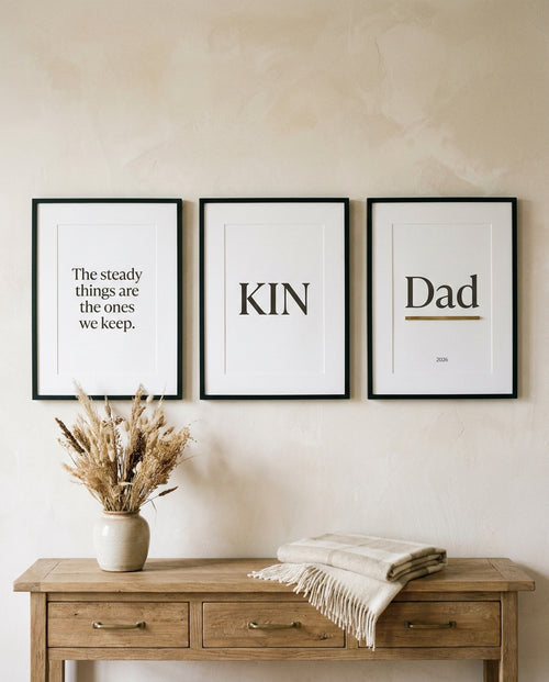 Dad Wall Art — three finished prints framed on a wall