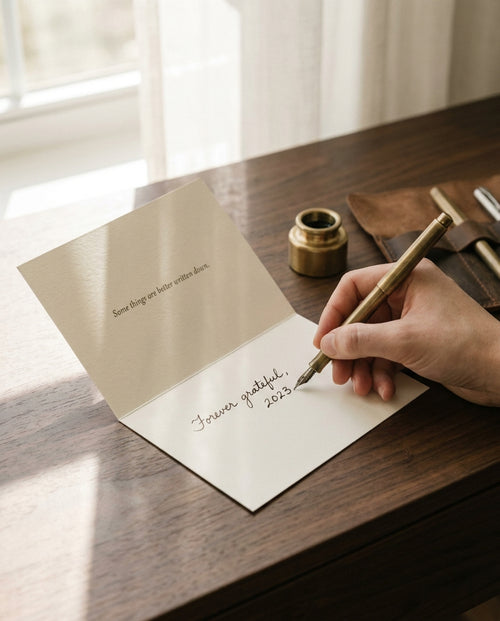 A Note for Dad — writing inside the open card by hand