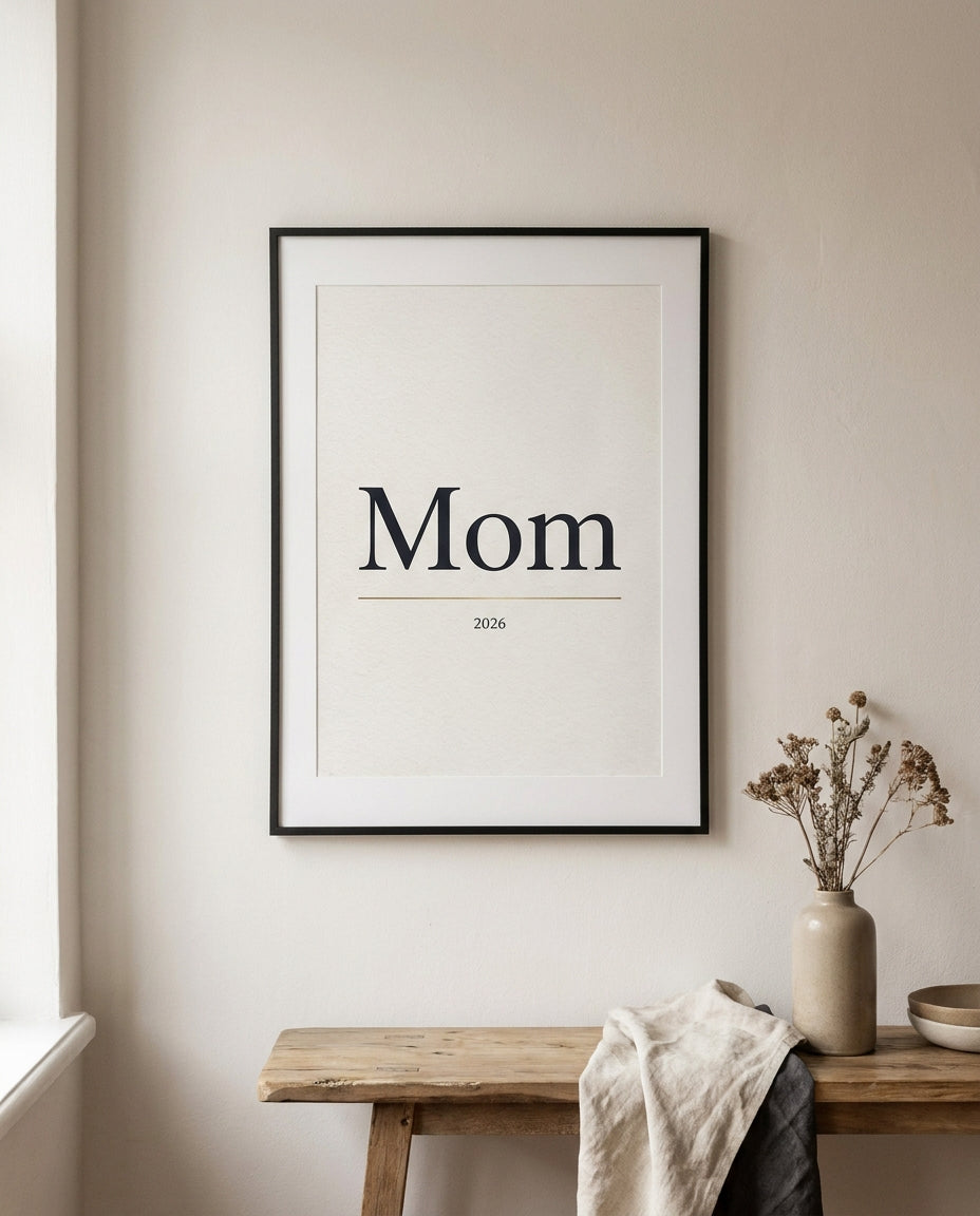 Mom Wall Art — the 'Mom' tribute print, framed