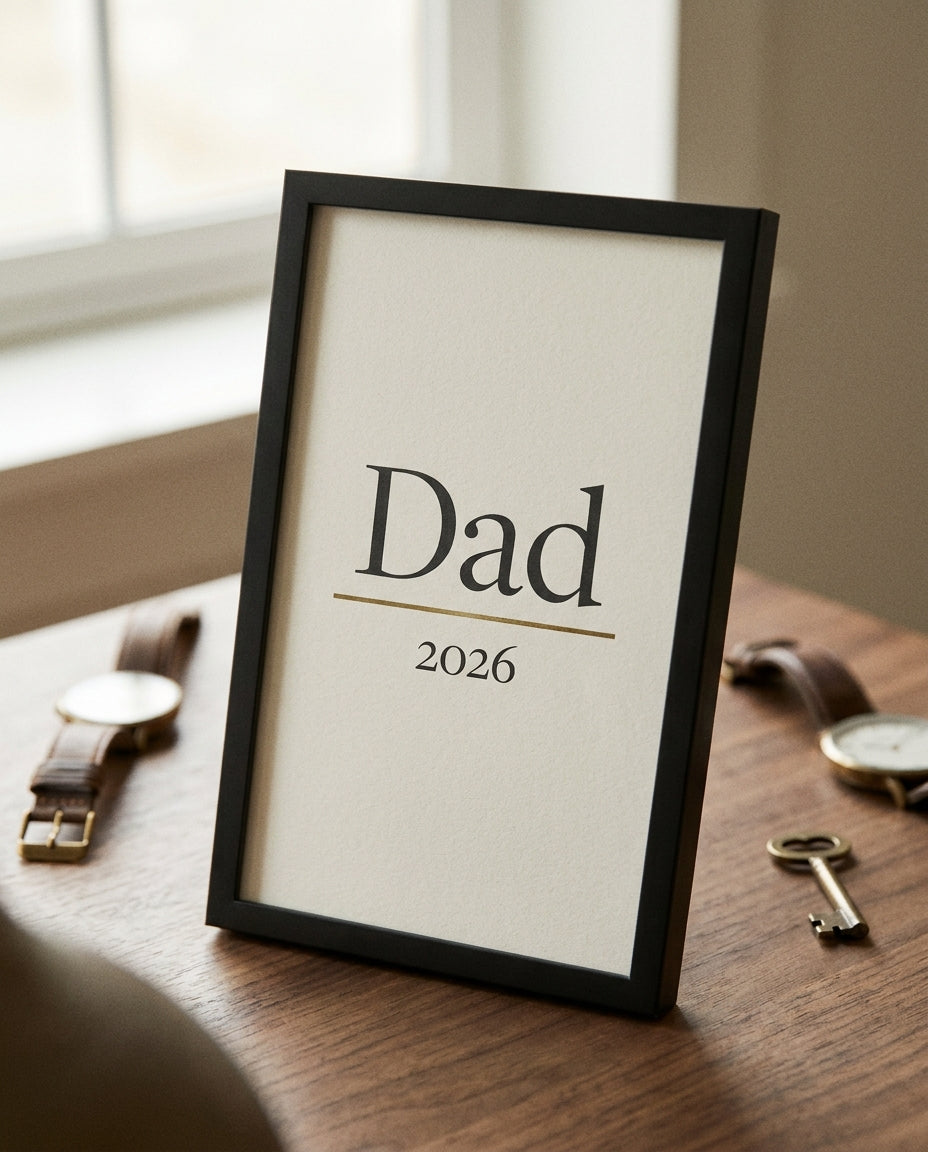 Dad Wall Art — the 'Dad' tribute print, framed detail